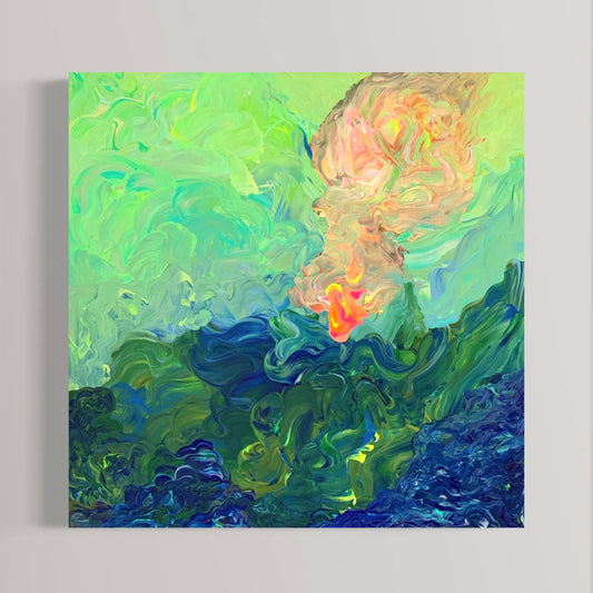 Fire in the Water, original painting, 20”x20”